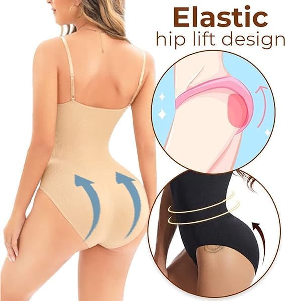 Tummy Control Body Shaper Seamless Sculpting Snatched Waist Body Suit - Image 3