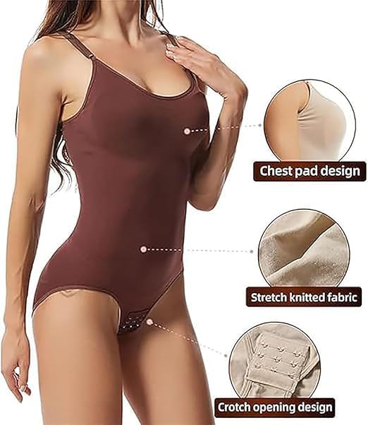 Tummy Control Body Shaper Seamless Sculpting Snatched Waist Body Suit - Image 2